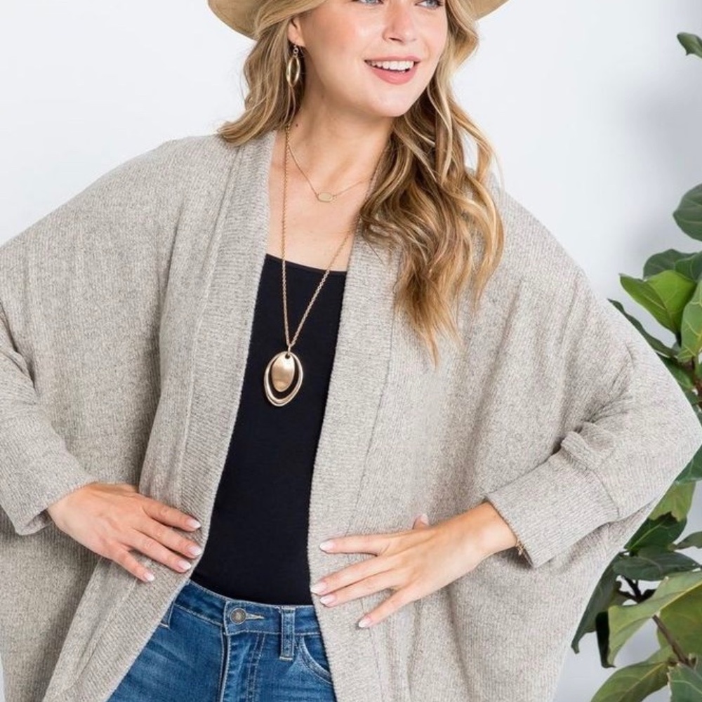 Banded Rib Sweater Cardigan